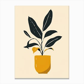 Zz Plant Minimalist Illustration 7 Canvas Print