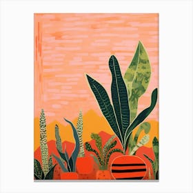 Boho Plant Painting Snake Plant 3 Canvas Print
