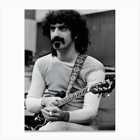 Frank Zappa Holding Guitar Canvas Print