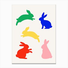 Lucky Bunny Colourful Canvas Print