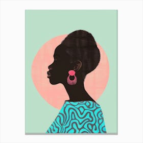 Black Woman With Earrings 9 Canvas Print