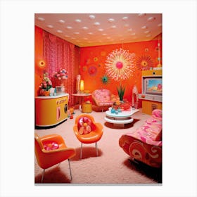 Barbie Retro Home Interior Kitsch 4 Canvas Print