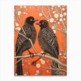 Two Birds Art Nouveau Poster 4 Canvas Print
