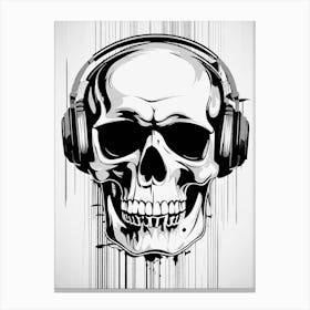 Skull With Headphones 117 Canvas Print