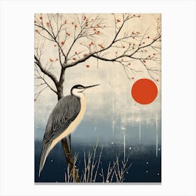 Bird Illustration Great Blue Heron 5 Canvas Print
