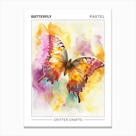 Butterfly Pastel Watercolour 4 Poster Canvas Print