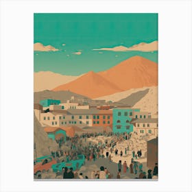 Kabul Afghanistan Travel Illustration 2 Canvas Print
