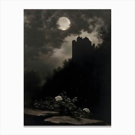 Full Moon Over Castle Canvas Print