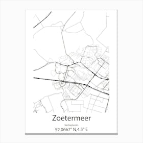 Zoetermeer,Netherlands Minimalist Map Canvas Print