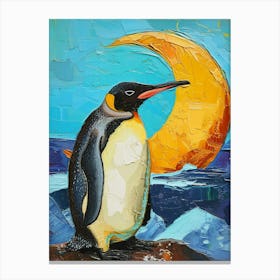 King Penguin Isabela Island Colour Block Painting 2 Canvas Print