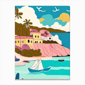 Culebra Island Puerto Rico Muted Pastel Tropical Destination Canvas Print