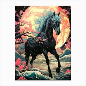 Horse In The Moonlight 1 Canvas Print