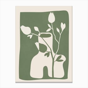 Modern Vase Abstract Plant Art 1 Canvas Print