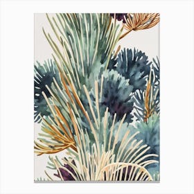 Acropora Papillare Vintage Graphic Watercolour Canvas Print