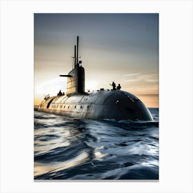 Submarine In The Ocean -Reimagined 19 Canvas Print