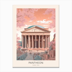 The Pantheon Rome Italy Travel Poster Canvas Print