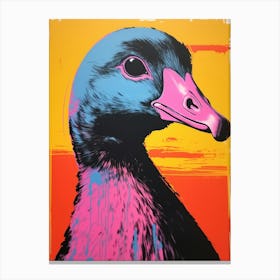 Andy Warhol Style Bird Coot 2 Canvas Print