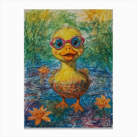 Duck In Glasses 1 Canvas Print