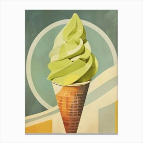 Matcha Ice Cream Mid Century Modern 1 Canvas Print