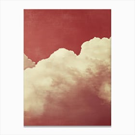 Cloud Wall Art Painting Burgundy Red Sky Print Detail C Canvas Print