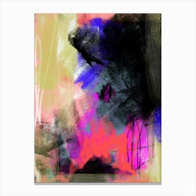 PLACID PUNCH - Multi Colour Red, Blue, Yellow, Hot Pink, Black Abstract Art Canvas Print