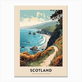 West Highland Coast Path Scotland 1 Vintage Hiking Travel Poster Canvas Print