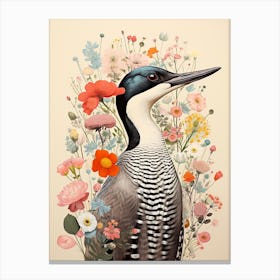 Bird With A Flower Crown Loon 2 Canvas Print