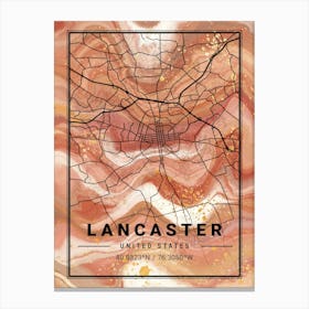 Lancaster Map Canvas Print