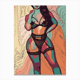 Abstract Geometric Sexy Woman 70 Canvas Print