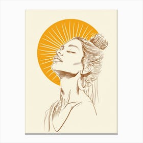 Woman With Sun Rays Canvas Print