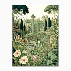 Mirabell Palace Gardens, Austria Vintage Botanical Canvas Print