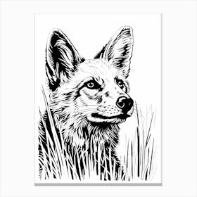 Fox Portrait Illustration 6 Canvas Print