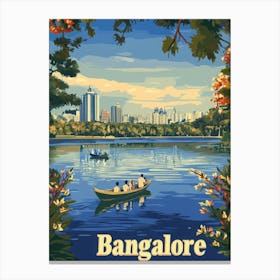 Aihrgdesign A Retro Travel Poster For Bangalore 4 Canvas Print