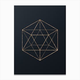 Abstract Geometric Gold Glyph on Dark Teal n.0253 Canvas Print
