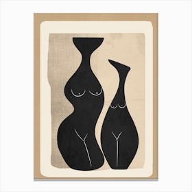 Modern Abstract Woman Body Vases 1 Canvas Print