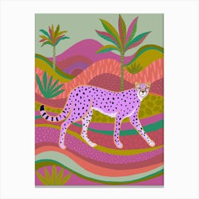 Pink Cheetah 1 Canvas Print