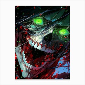 Skeleton With Green Eyes Canvas Print