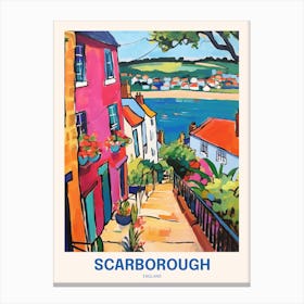 Scarborough England 2 Uk Travel Poster Canvas Print