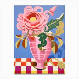 Roses Flower Vase 2 Canvas Print