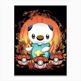 Oshawott Spooky Night - Pokemon Halloween Canvas Print