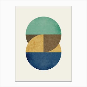 Circle Colorblock Mid-century Modern - Abstract Modern Minimalist Canvas Print