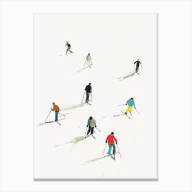Skiing Print Skier Artwork Ski Wall Art Vintage Winter Sports Art Minimalist Prints Canvas Print