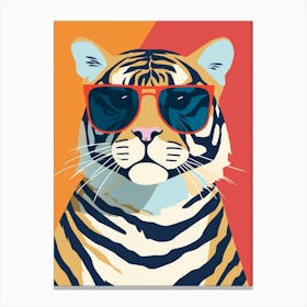 Little Siberian Tiger 3 Wearing Sunglasses Canvas Print