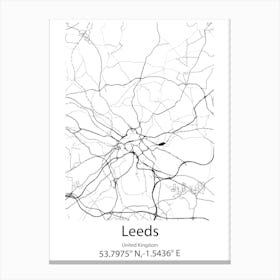 Leeds And The Thousand Islands,Canada Minimalist Map Canvas Print