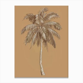 Palm Tree Minimalistic Drawing 3 Canvas Print