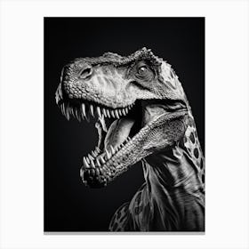 Black And White Photograph Of A Tyrannosaurus Rex 1 Canvas Print