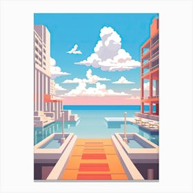 Cancun, Mexico, Flat Illustration 3 Canvas Print