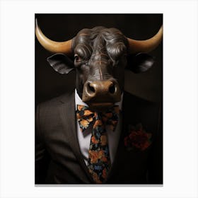 African Buffalo Wearing A Suit 2 Canvas Print