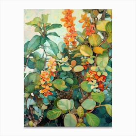 Tropical Plant Painting Jade Plant 1 Canvas Print