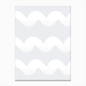 White Wavy Pattern Canvas Print